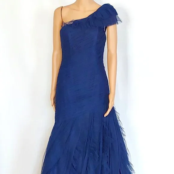 Liancarlo Dresses | New Liancarlo Navy Blue One Shoulder Formal Gown | Color: Blue | Size: 6 | Couturediaries's Closet